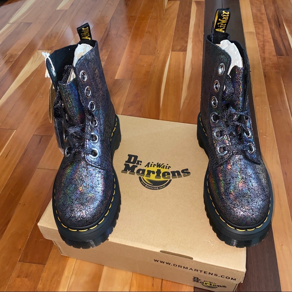 SOLD New Size 8 Dr. Martens Metallic Leather Boot - Picture 3 of 7